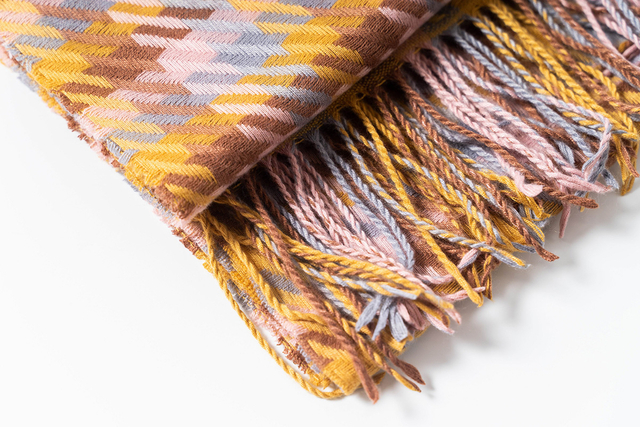 秋冬保暖仿羊绒格纹围巾配流苏103-3