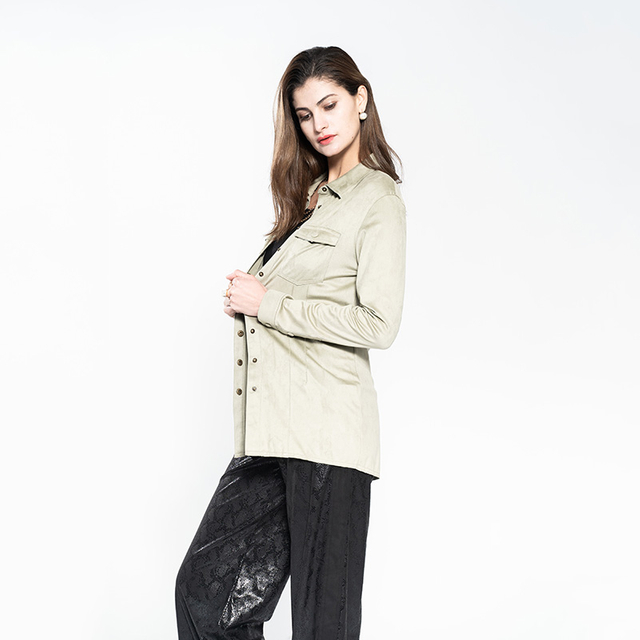 女式仿麂皮衬衫